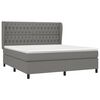 vidaXL Cama box spring con colch&oacute;n tela gris oscuro 180x200 cm