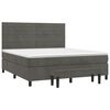 vidaXL Cama box spring con colch&oacute;n terciopelo gris oscuro 180x200 cm