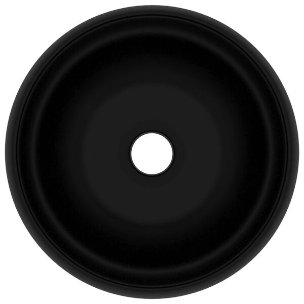 vidaXL Lavabo de lujo redondo cer&aacute;mica negro mate 40x15 cm