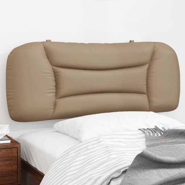 vidaXL Cabecero de cama acolchado Hvar cuero sint&eacute;tico capuchino 100 cm