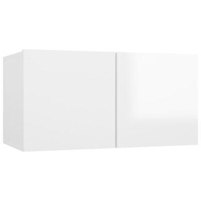 vidaXL Set de muebles de salón 10 pzas madera ingeniería blanco brillo