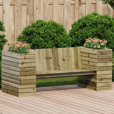 vidaXL Banco con jardineras madera de pino impregnada 167,5x60x65 cm