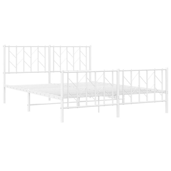 vidaXL Estructura cama sin colch&oacute;n con estribo metal blanco 150x200 cm