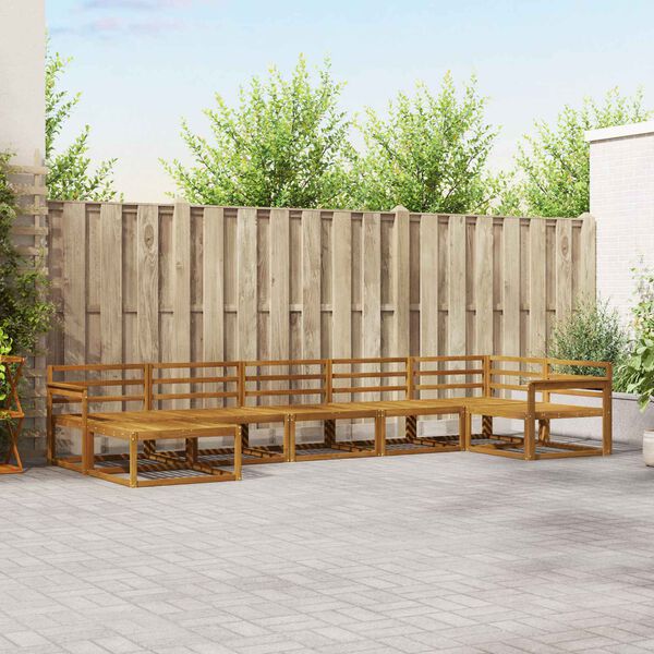 vidaXL Conjunto de sof&aacute;s de exterior 7 pcs Natural