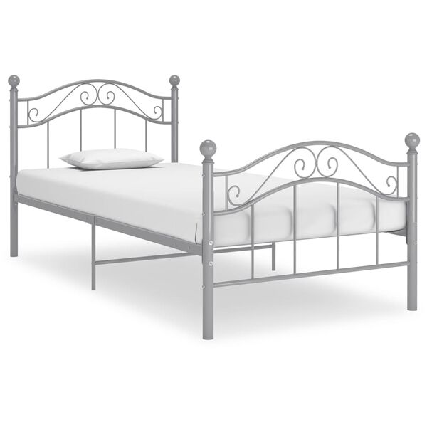 vidaXL Estructura de cama sin colchón metal gris 100x200 cm