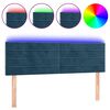 vidaXL Cabecero con LED de terciopelo marr&oacute;n oscuro 144x5x78/88 cm