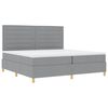 vidaXL Cama Box Spring LED con colch&oacute;n Gris Claro 200 x 200 cm tela