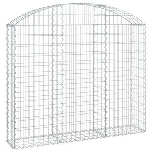 vidaXL Cesta gaviones forma arco hierro galvanizado 150x30x120/140 cm