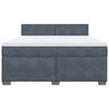 vidaXL Cama box spring con colch&oacute;n terciopelo gris oscuro 180x200 cm