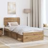 vidaXL Estructura de cama con cabecera Roble Artesanal 75 x 190 cm