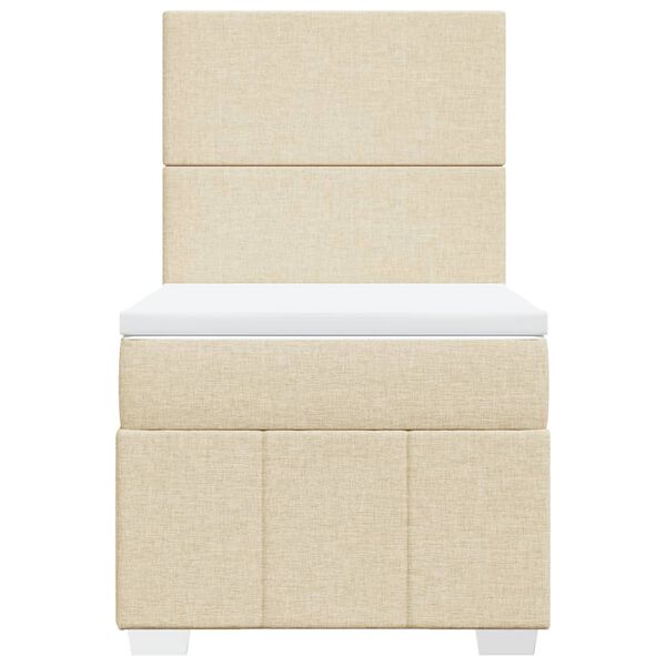 vidaXL Cama box spring con colch&oacute;n tela color crema 80x200 cm