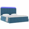 vidaXL Cama con tira de luces LED Azul Oscuro 180 x 200 cm Terciopelo