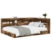 vidaXL Cama con Estanter&iacute;a con estante Roble ahumado 140 x 200 cm