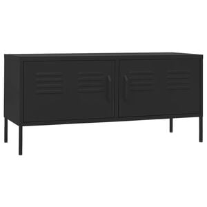 vidaXL Mueble para TV de acero negro 105x35x50 cm