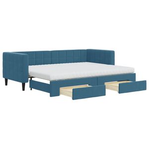 vidaXL Sof&aacute; cama nido con cajones terciopelo azul 80x200 cm