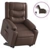 vidaXL Sill&oacute;n reclinable elevable el&eacute;ctrico de cuero sint&eacute;tico marr&oacute;n
