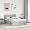 vidaXL Estructura de cama con cabecera Gris Sonoma 135 x 190 cm