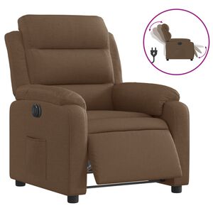 vidaXL Sill&oacute;n reclinable el&eacute;ctrico de tela marr&oacute;n