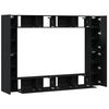vidaXL Conjunto de mueble de TV 8 pcs Roble Negro 100 x 30 x 30 cm