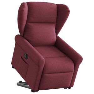 vidaXL Sill&oacute;n el&eacute;ctrico reclinable elevable de tela rojo tinto