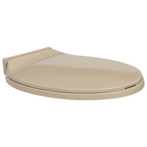 vidaXL Tapa y asiento de v&aacute;ter con cierre suave ovalada beige