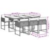 vidaXL Set de comedor de jard&iacute;n 7 pzas y cojines rat&aacute;n sint&eacute;tico negro
