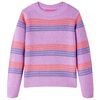 Jersey de punto infantil con rayas color lila y rosa 140