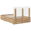 vidaXL Estructura de cama con cabecera Roble artesanal 120 x 190 cm