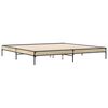 vidaXL Estructura cama madera ingenier&iacute;a metal roble Sonoma 200x200 cm