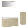 vidaXL Juego de muebles de ba&ntilde;o madera de ingenier&iacute;a roble Sonoma