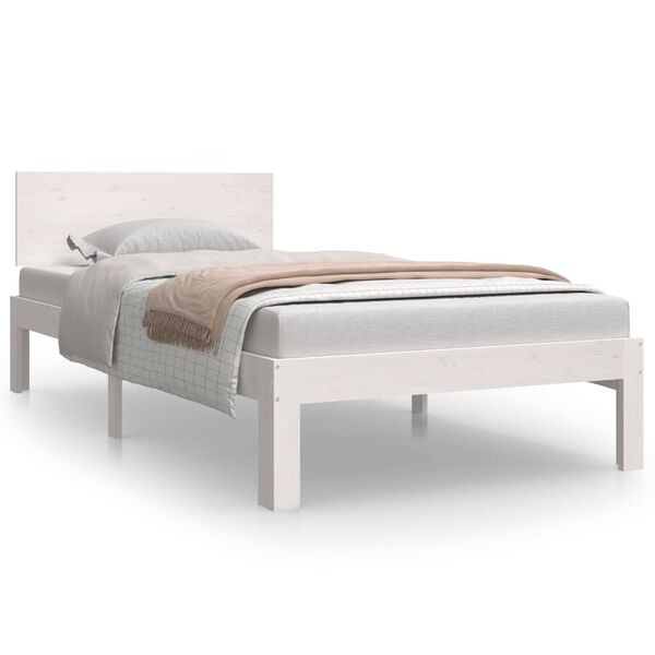 vidaXL Estructura de cama individual sin colch&oacute;n blanco 90x190 cm