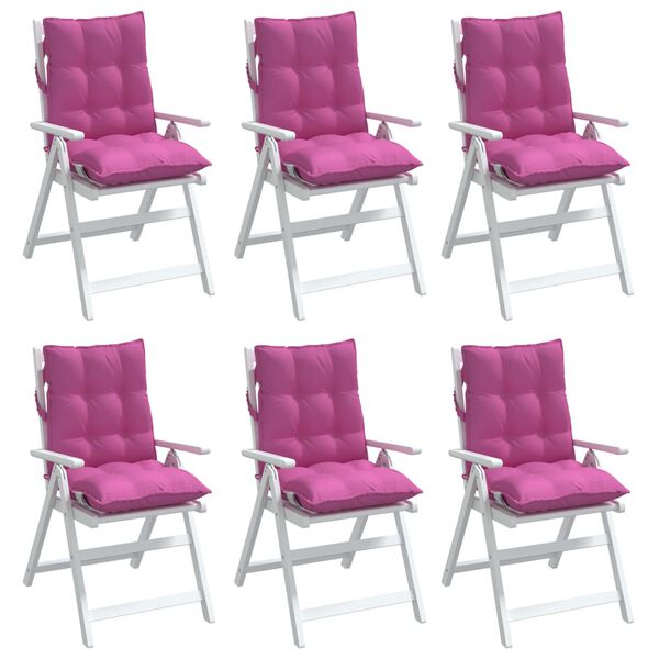 vidaXL Cojines para silla con respaldo bajo 6 uds tela Oxford rosa