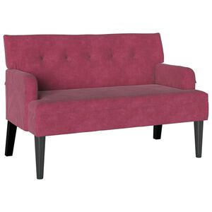 vidaXL Banco Chesterfield Rojo vino 112 x 65,5 x 75 cm Terciopelo