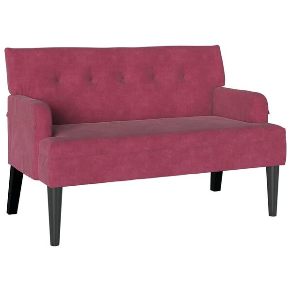 vidaXL Banco Chesterfield Rojo vino 112 x 65.5 x 75 cm Terciopelo