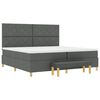 vidaXL Cama tipo Box Spring con colch&oacute;n Gris oscuro 200 x 200 cm tela