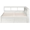 vidaXL Cama con estanter&iacute;a sin colch&oacute;n madera maciza blanca 150x200 cm