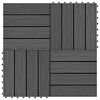vidaXL Baldosas porche relieve profundo WPC 30x30 cm 1 m&sup2; negro 11 uds