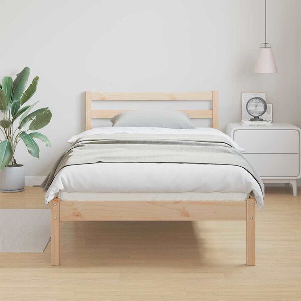 vidaXL Estructura de cama con cabecera Marrón 208.6 x 157.6 x 69.4 cm