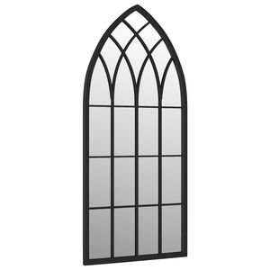vidaXL Espejo de jard&iacute;n negro hierro para exterior 100x45 cm