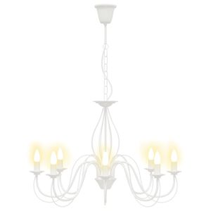 vidaXL L&aacute;mpara de ara&ntilde;a regulable E14 Metal Blanco &Oslash; 78 x 101 cm