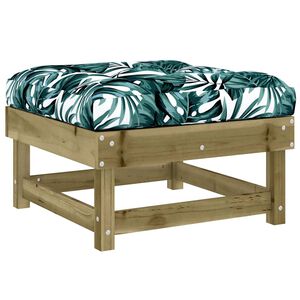vidaXL Taburete de jard&iacute;n con coj&iacute;n madera de pino impregnada