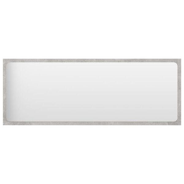 vidaXL Espejo de ba&ntilde;o madera contrachapada gris hormig&oacute;n 100x1,5x37 cm