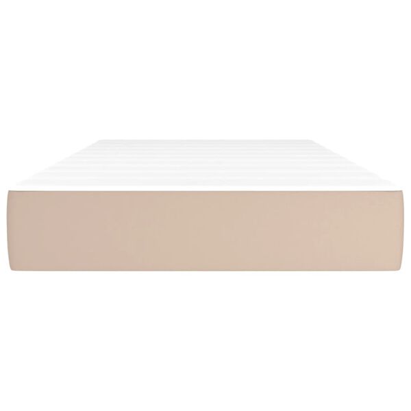 vidaXL Colch&oacute;n de muelles ensacados firmeza media cuero sint&eacute;tico 100x200x20 cm