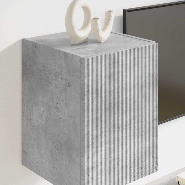 vidaXL Mueble de TV Montado en la Pared Concreto 30 x 31 x 40 cm