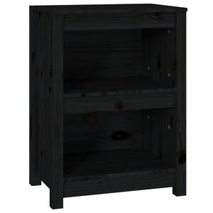 vidaXL Estantería madera maciza de pino negra 50x35x68 cm
