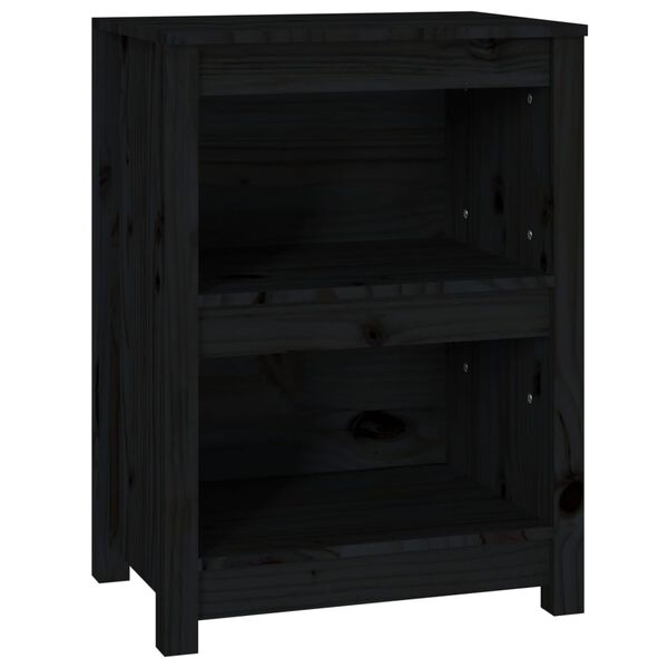 vidaXL Estantería madera maciza de pino negra 50x35x68 cm
