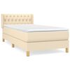 vidaXL Cama box spring con colch&oacute;n tela color crema 100x200 cm