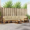 vidaXL Conjunto de sof&aacute;s de exterior con coj&iacute;n 7 pcs Natural y Beige