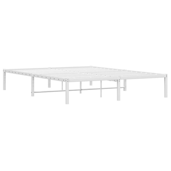 vidaXL Estructura de cama sin colch&oacute;n metal blanco 150x200 cm