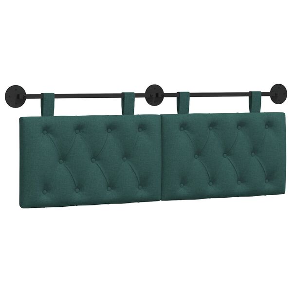 vidaXL Cabecera Colgante Verde oscuro 130 x 55 x 7 cm tela